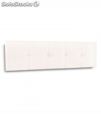 Cabecero De Cama Jensen Tapizado En Polipiel Blanco, Cama Doble 150 Cm