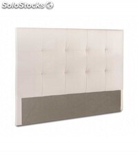 Cabecero De Cama Olson Tapizado En Polipiel Blanco, Cama Doble 150 Cm