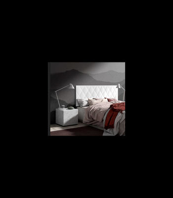 Cabecero para colchón de 150cm Marisa tapizado blanco, 160cm(ancho) 60cm(alto) - Foto 3
