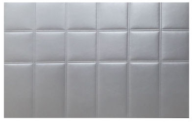 Cabezal tapizado polipiel. : Colores - Plata, Medidas - 155cm