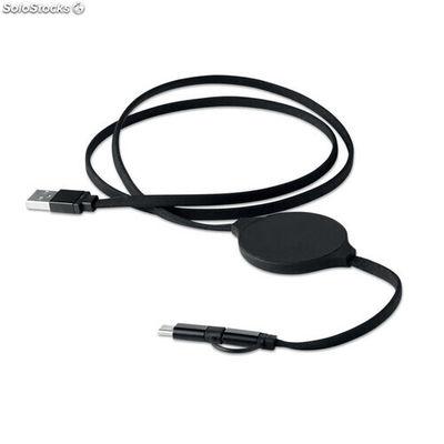 Cable 3 en 1 negro MIMO9701-03