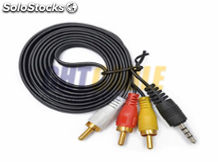 Cable audio 3.5mm jack a 3 RCA macho