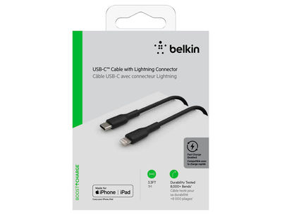 Cable belkin caa003bt1mbk usb-c a lightning boost charge longitud 1 m color - Foto 3