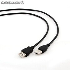 Cable de extensión USB 2.0 (A macho - A hembra) de 3 metros | negro