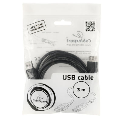 Cable de extensión USB 2.0 (A macho - A hembra) de 3 metros | negro - Foto 3