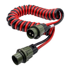 Cable eléctrico Nato en espiral con enchufes, camiones, bomberos 2 polos, 24V