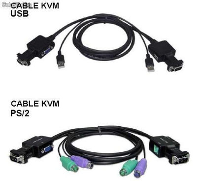 Cable kvm Switch, tamaño de cable de gran tamaño, con usb o PS-2 de interfaz