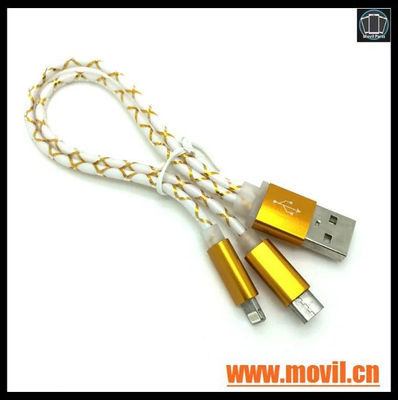 Cable micro del USB 8Pin 2 en 1 cable del USB. Para el iPhone 5 6 6s 5s plus - Foto 3