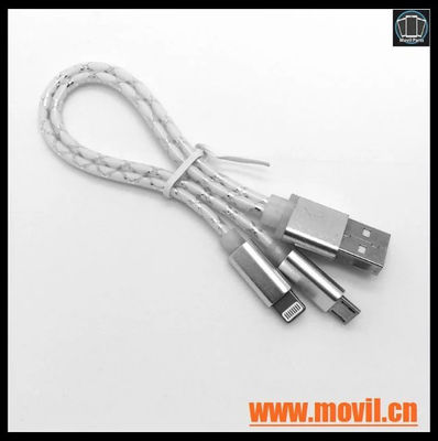 Cable micro del USB 8Pin 2 en 1 cable del USB. Para el iPhone 5 6 6s 5s plus - Foto 4