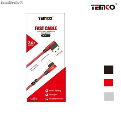 Cable Micro usb 2.4A 1m Rojo