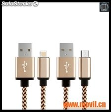 Cable Micro USB con Metal Shell Cable cargador para iPhone 5 5S 6 6S Plus