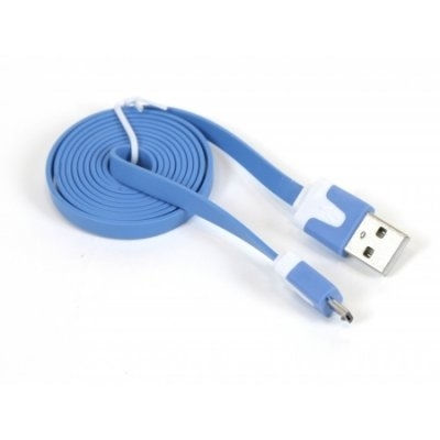 Cable pc omega plano microUSB-usb 2.0 tablet 1M Azul