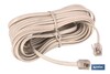 Cable plano de teléfono | Con 2 tomas de conexión | Longitud del cable de 2,2 y