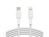 Cable trenzado belkin CAA004BT1MWH usb-c a lightning boost charge largo 1 m