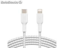 Cable trenzado belkin CAA004BT1MWH usb-c a lightning boost charge largo 1 m