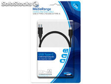 Cable usb 3.1 tipo c a usb 3.0 tipo a mediarange longitud del cable 1.2 mt negro