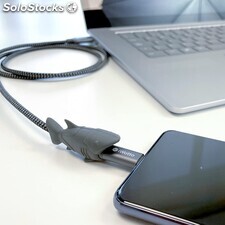 Cable USB Tipo C 1M Protector Tiburón Carga Rápida para Móvil- USB 3.0