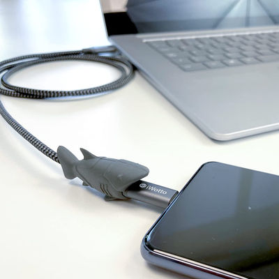 Cable USB Tipo C 1M Protector Tiburón Carga Rápida para Móvil- USB 3.0