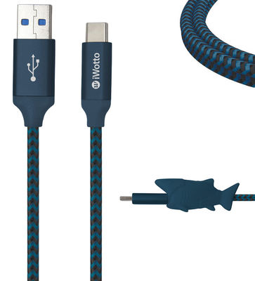 Cable USB Tipo C 1M Protector Tiburón Carga Rápida para Móvil- USB 3.0 - Foto 3