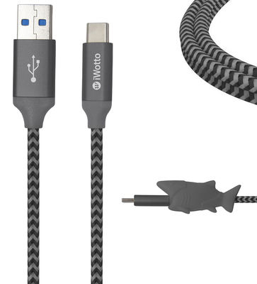 Cable USB Tipo C 1M Protector Tiburón Carga Rápida para Móvil- USB 3.0 - Foto 4