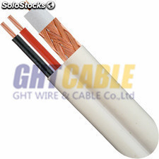 Cables coaxial RG6 + 2 hilos alimentación blanca