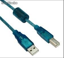 Cables usb am/bm+Ferrite2.0v Azul Transparente-cu202c-tl