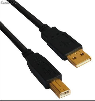 Cables usb am/bm Gold Plated Black-cu201g-b