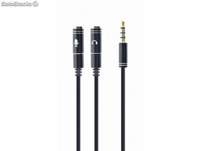 CableXpert 3,5 mm Audio + Mikrofon-Adapterkabel, 0,2 m, Metallanschlüsse -