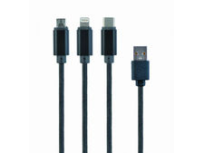 CableXpert 3-in-1 usb-Ladekabel, schwarz, 1m - cc-USB2-AM31-1M