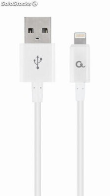 CableXpert 8-pin charging and data cable 1 m white CC-USB2P-AMLM-1M-W