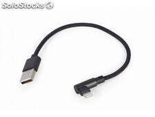 CableXpert Angled 8-pin usb charging &amp; data cable 0.2 m - cc-USB2-amlml-0.2M