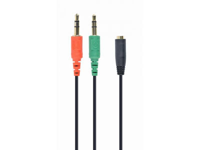 CableXpert Kabel 3,5 mm 4-Pin Stecker auf 3,5 mm Buchse + Mikrofon CCA-418