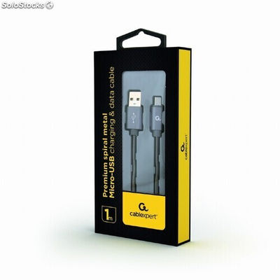 CableXpert Micro-usb charging cable 1 m metallic-grey cc-USB2S-AMmBM-1M-bg