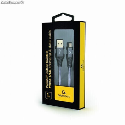 CableXpert Micro-USB charging cable 1m spacegrey/white CC-USB2B-AMmBM-1M-W