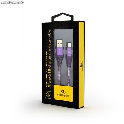CableXpert Micro-usb Charging Cable 2 m purple/white cc-USB2B-AMmBM-2M-pw