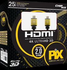 Cabo Hdmi 25 Metros 2.0 4k Ultrahd 19 Pinos Com Filtro