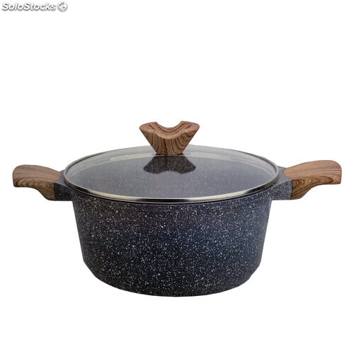 inducción para cocina de gas cuadrada NAVA Sartén grill NATURE con revestimiento de granito 28 x 28 cm 