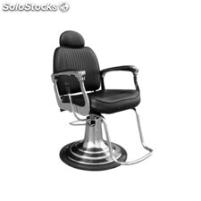 Cadeira barbeiro estilo vintage com apoio para os pés modelo Traditional preto