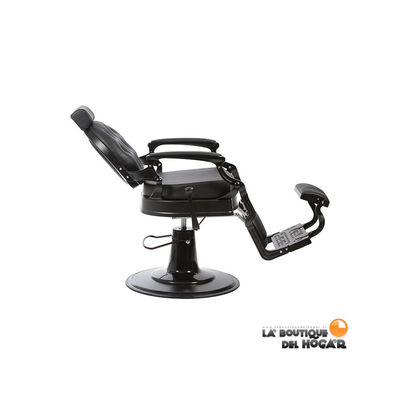 Cadeira barbeiro hidráulica clássico vintage apoio para os pés modelo Mae Black. - Foto 2