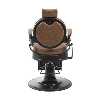 Cadeira barbeiro hidráulica clássico vintage apoio para os pés modelo Mae Marron - Foto 3
