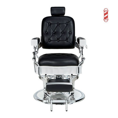 Cadeira barbeiro hidráulica clássico vintage apoio para pés modelo Jones B preto - Foto 2