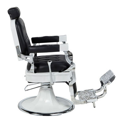 Cadeira barbeiro hidráulica clássico vintage apoio para pés modelo Jones B preto - Foto 5