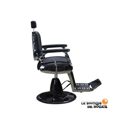 Cadeira barbeiro hidráulica reclinável e giratória braços Delta modelo cor preta - Foto 4