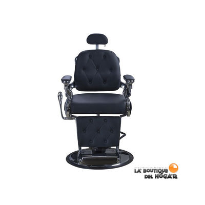 Cadeira barbeiro hidráulica reclinável e giratória braços Delta modelo cor preta - Foto 5