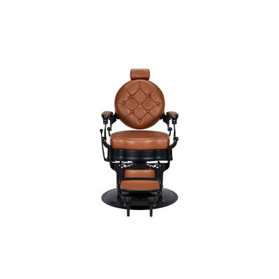 Cadeira barbeiro hidráulica vintage clássico apoio para pés Modelo Check  Marrom