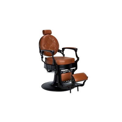 Cadeira barbeiro hidráulica vintage clássico Check Marrom Promoção Março 2024 - Foto 4