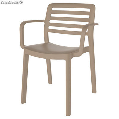 Cadeira com braços. de polipropileno injetado para interior e exterior
