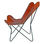 Cadeira com estrutura de aço e assento de couro em forma de borboleta. - Foto 3