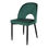 Cadeira de aço com encosto estofado em veludo verde - 1