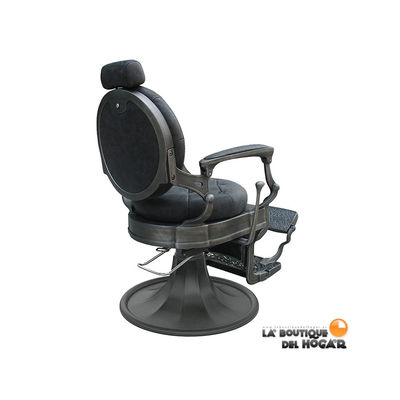 Cadeira de Barbeiro Classic Vintage Style com apoio para os pés - Clint preto - Foto 2